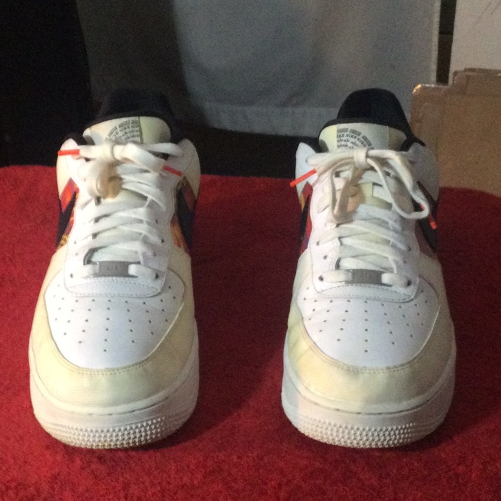 Nike Air Force 1 Low White with Black and Orange Accents